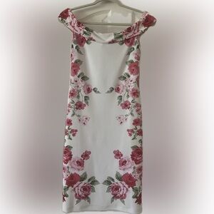 Floral Print Off-The-Shoulder Dress